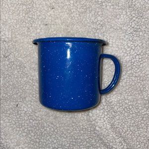Blue enamel mug